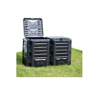 Composteur de Jardin Poubelle Bac à Compost Compostage Extérieur Noir vidaXL