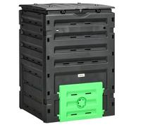 Composteur de jardin - Outsunny - 450 L - 80 aérations et 2 portes coulissantes - polypropylène - 69 x 71 x 103 cm - noir