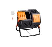 VEVOR Composteur de Jardin Rotatif 140 L Double Chambre Bac à Compost Rotatif à 360° en PP sans BPA Charge 40 kg pour Compostage des Déchets Organiques Cuisine Jardinier Terrasse Patio Extérieur