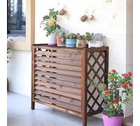 Composteur d'extérieur en bois avec 4 panneaux pour poubelles et équipements de piscine, parfait pour le jardin et la cour