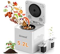 Composteur électrique pour cuisine, grand bac à compost intelligent de 5,2 l avec grand filtre à charbon actif, grand écran LED et verrouillage enfant, auto-nettoyant, machine de compostage pour