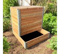 Composteur en Bois 600L en Douglas Naturel avec Couvercle