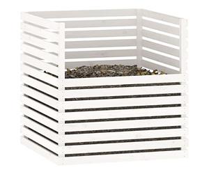 Composteur en Bois, Composteur de Jardin Bac à Compost Blanc 100x100x102 cm Bois Massif de pin