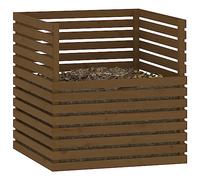 Composteur en Bois, Composteur de Jardin Bac à Compost Marron Miel 100x100x102 cm Bois Massif de pin