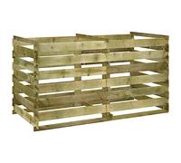 Composteur en bois de pin imprégné, 180 x 90 x 90 cm, composteur de jardin pour déchets biologiques, silo à compost stable pour jardin