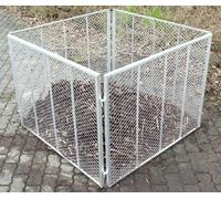 Composteur En Métal 100X100X80CM En Treillis, Composteur De Jardin 4 Pcs.