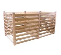 Composteur moderne duo d'environ 100 x 193 cm - Hauteur : 100 cm - En bois de mélèze massif - Système d'emboîtement