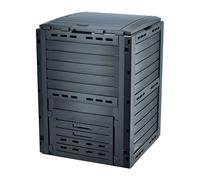 Composteur plastique 81 x 61 cm anthracite - 280 litres - composteur avec couvercle et trappe de vidange - jardin déchetspoubelle compost bac - Gart