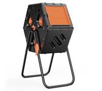 Composteur Rotatif À 360°, Bac À Compost Aéré À Tambour avec Clip de Verrouillage, Capacité de 85 litres (22,5 Gallons), Ouverture de Ventilation Réglable pour Jardin Extérieur