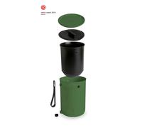 Skaza Bokashi Organko 2 (9.6 L) Primé Composteur de Cuisine en Plastique Recyclé Kit de démarrage pour les Déchets de Cuisine et le Compostage avec de EM Bokashi Ferment 1 kg Vert