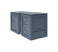 Composteurs de jardin 2 pcs Gris 60x60x73 cm 520 L