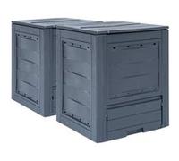 2x Composteurs de Jardin Gris 520 L Bac de Compostage Compost Déchets vidaXL