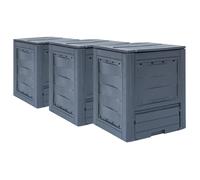 Composteurs de jardin - VIDAXL - Pack de 3 - Gris - 780 L - Résistants aux UV