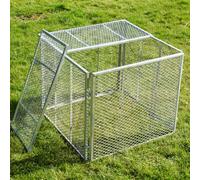 Composteurs de Métal 100x100x80 CM Avec 2tlg Couvercle Gartenkomposter Galvanisé