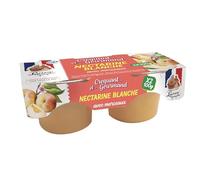 Compote de Nectarine Blanche Croquant et Gourmand Lucien Georgelin -le lot de 2 pots de 100g