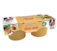 Compote de Pêche jaune Lucien Georgelin, Lot de 2 coupelles de 100G | Croquant et Gourmand