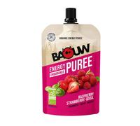 Compote énergétique bio Baouw - Framboise, fraise, basilic x 10