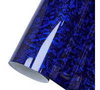 CompraFun Covering Voiture Forgé, 150 x 30cm Bleu Brillant Film Covering Carbone en Vinyle, Autoadhésif Imperméable sans Bulles, Autocollant pour Tuning Décoration de Auto, Moto, Vélo