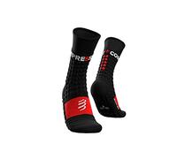 COMPRESPORT Pro Racing Socks Winter Run Chaussettes unisexes pour adulte, Mixte, Chaussettes, XU00010B, Noir/rouge (Multicolore), 42-46