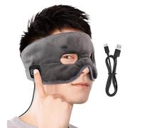 Compresse chauffante pour les yeux - 3 niveaux de chaleur - Réglable - Alimentée par USB - Pour voyage, nuit, avion, insomnie, cadeau, maison, hôtel