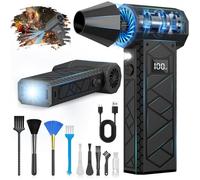 Compressed Air Blower, 2025 New LCD Screen Model 180000 RPM Wind Speed Level 4(10000mAh) with Flashlight for Outdoor Camping -