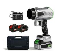 Compressed Air Duster, Turbo Jet Blower Electric Cordless Dust Blower, Adjustable Rechargeable for PC Keyboard Cleaning, Car Detailing, Home, Office and Outdoor Debris Removal (2Batt&1Char&Box)