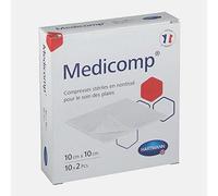 Compresses 4 Plis 4 Epaisseurs 10x2 Pieces Medicomp Steriles 10x10cm Hartmann