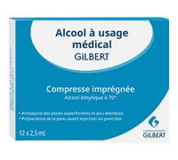 Médicaments sans ordonnance > Médicaments de premiers soins > Médicament antiseptique Gilbert Compresse Imprégnée Alcool x 13