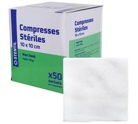 Compresses non tissé stériles Stentil 40 g - 10 x 10 cm - Boite de 50 sachets de 2