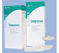 Compresses non tissées stériles 10 x 10 cm - 100 pochettes de 2 compresses - 30 gr - 4 plis