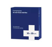 Compresses Non tissées Stériles 25 Sachets de 2 Compresses 10x10cm