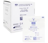 Compresses non tissées stériles 40g - 7.5 x 7.5 cm - Boite de 20 sachets de 5