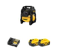 Compresseur 10L XR 18V DCC1018N-XJ + 2 batteries Powerstack 18V 5 Ah + 1 chargeur DCB1104-QW DEWALT