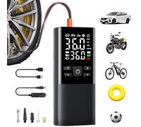 Compresseur à Air Portatif, 150 PSI Gonfleur Pneus Voiture sans Fil, 6000mAh Mini Pompe, LED Pompe a Velo, Inflation Rapide, Arrêt Automatique, USB-C Pompe à air pour Voiture, vélo, Moto et Ballons