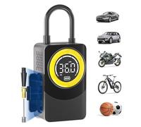 Compresseur à Air Portatif,150PSI Gonfleur Pneus Voiture avec Manomètre,Pompe A Velo Electrique Aux Voitures, Motos, Vélos, Anneau de Natation