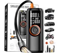 Compresseur à Air Portatif, 150PSI Gonfleur pneus Voiture sans Fil Mini compresseur Voiture Portable avec Batterie Rechargeable Affichage Numérique et Lumière LED pour Vélos Voitures Motos