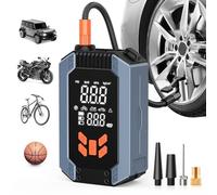 Compresseur à air portatif, 4 Modes 150 PSI Gonfleur pneus Voiture Rechargeable avec écran LCD numérique et Port C USB pour, Mini compresseur Portable, adapté pour Voiture, Moto, vélo, Ballons,etc