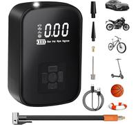 Compresseur à Air Portatif, 4000mAh Mini Pompe à Air Électrique 150PSI Pompe a Velo Electrique avec Écran LCD Numérique 4 Modes Gonfleur Pneus Voiture Rechargeable pour Vélo, Moto, Scoote, Balle