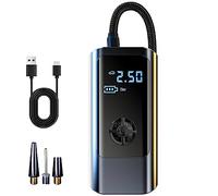 Compresseur à Air Portatif, Gonfleur Pneus Voiture,150PSI Gonfleur Pneus Voiture, Pompe a Velo Electrique pour Voiture,Motos(Batterie intégrée de 4000 mah) (Modèle sans Fil)