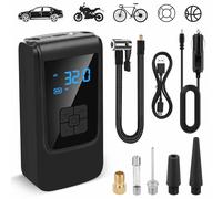 Compresseur à Air Portatif,Gonfleur Pneus Voiture,avec Affichage Digital et Lumière LED,150 PSI Pompe à air électrique avec Fonction de dégonflage,Pompe Portable pour Voiture, Moto, vélo