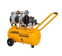 VITO - Compresseur à Air Portatif 24L Silencieux sans Huile - Moteur 2CV 1,5kW - 8 Bar 236L/min - Gonfleur Électrique pour Pneus et Outils Pneumatiques