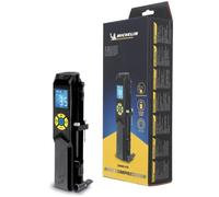 MICHELIN - Mini compresseur USB rechargeable - Sans fil - Pour pneus vélos, motos, voitures - Manomètre digital 10 bars - Batterie lithium 2500 mAh - Adaptateurs inclus - Lampe torche LED intégrée