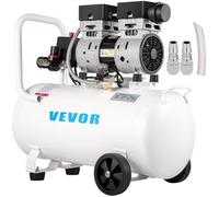 VEVOR Compresseur d'air Silencieux Sans Huile 50L, Compresseur à Air Horizontal Ultra Silencieux Moteur en Cuivre, pour la Réparation à Domicile/le Gonflage des Pneus Nettoyage du Chauffage au Sol