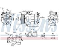 Compresseur, climatisatio NISSENS 890947 pour X-TRAIL II (T31) 2 2007-2013