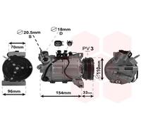 Compresseur Climatisation Convient pour VW, Multivan V 7HM 7HN 7HF 7EF 7EM