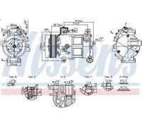 Compresseur, climatisation NISSENS 890596 pour FIAT 500X (334_) 2 2014-2018