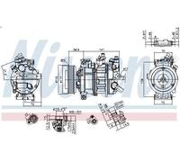 Compresseur, climatisation NISSENS 890602 pour AUDI A5 (8T3) 2 2008-2013