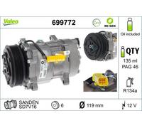 Compresseur D'Air 119mm Avec Pag-Kompressoröl VALEO pour Citroën C5 I