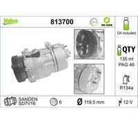 Compresseur D'Air 120mm Avec Pag-Kompressoröl VALEO pour VW Golf IV