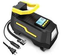 Compresseur d'air 220 V 12 V 150 psi, double alimentation CA/CC, gonfleur de pneus pour vélo, moto, ballon, avec éclairage LED,
